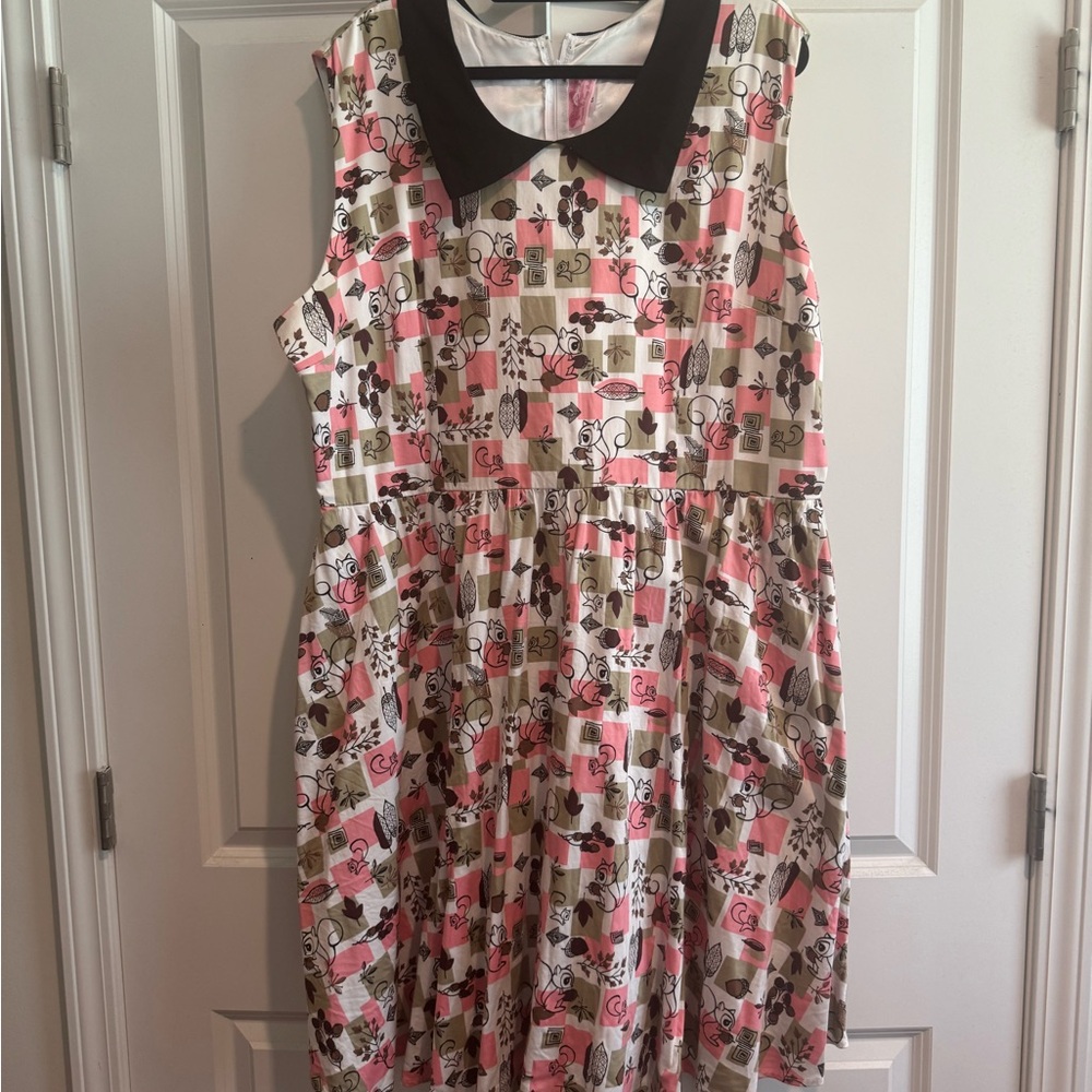 Charming Pink, Black & Taupe Pin-up plus size dress
